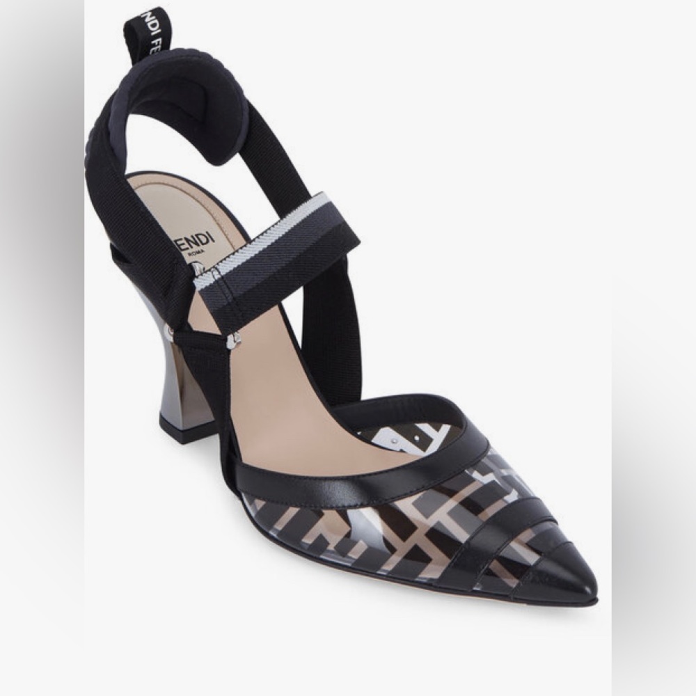 Hardly worn FENDI Black Colibri PVC 3.5” pumps